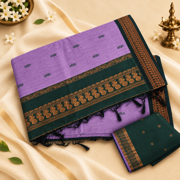 Kalyani cotton saree  buttas